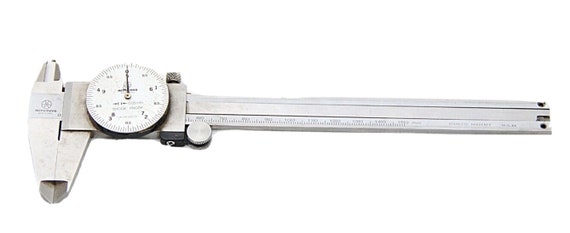 1987 Vintage Mitutoyo 505-633-50 Dial Caliper – 0.05mm Shockproof Precision Tool, Japanese Mechanical Collectible, Retro Workshop Instrument