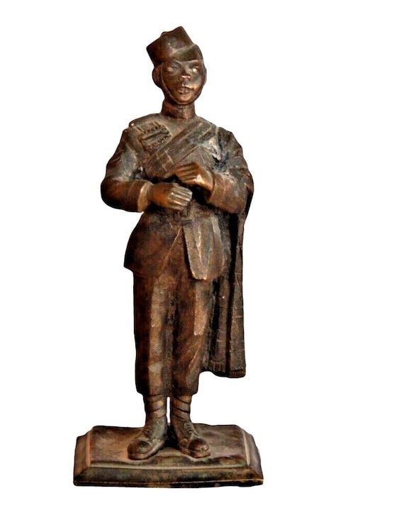 6'' Vintage Bronze Subhash Chandra Bose Statue - Solid Non Hollow Indian Artifact for Home Decor Idols & Collectibles