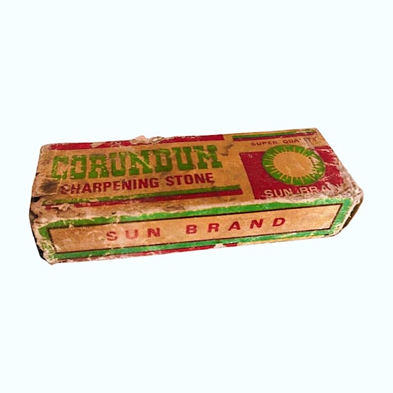 Corundum Sharpening Stone - Vintage Dual Grit India Stone - Fine & Coarse Antique Tool - Collectible Sharpening Essential