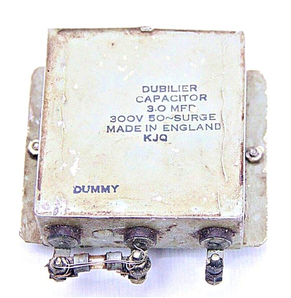 Vintage Dubilier Dummy Capacitor 3.0 MFD– Electrical Component Made in England, Collectible Retro Electronics, Unique Industrial Decor Piece