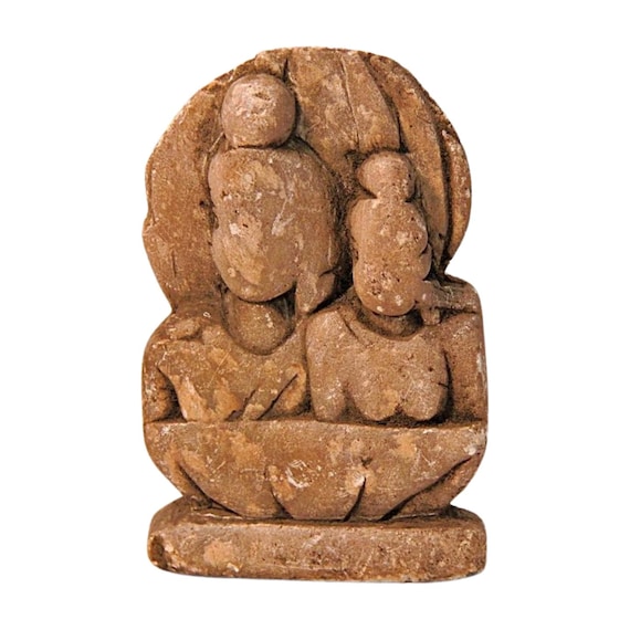 Rare Vintage Marble Stone Hand Carved Lord Shiva & Parvati Statue Sculpture, Hindu Home Decor, Spiritual Gift, Unique Religious Collectible