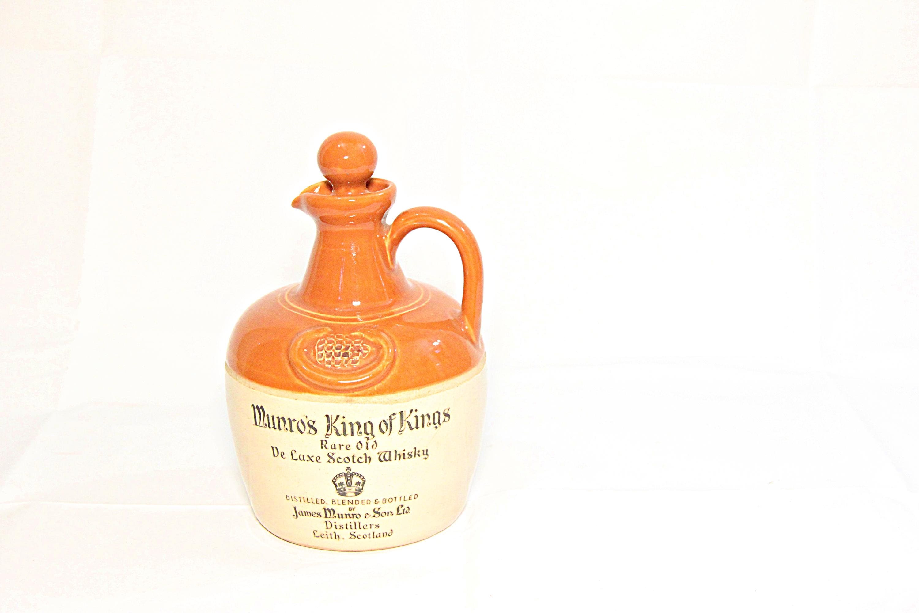 Vintage Munro King of Kings Scotch Whisky Decanter, 1970s Ceramic