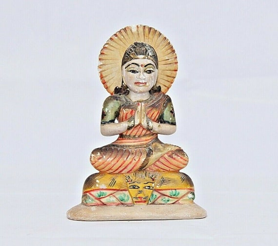 Antique White Marble Goddess Parvati Statue– Rare Handcrafted Hindu Sculpture, Divine Religious Art for Sacred Décor & Devotee Collectors J2