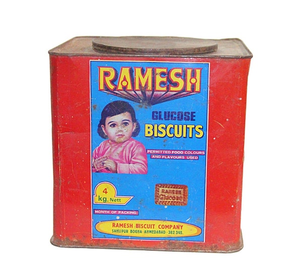 Antique Ramesh Glucose Biscuit Tin Box Vintage Collectible Rare Indian Advertisement Old Metal Box Retro Memorabilia Unique Tin Etsy UK