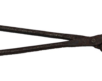 Vintage Handmade Iron Tongs: Blacksmith Kitchen Tool, Indian Decor