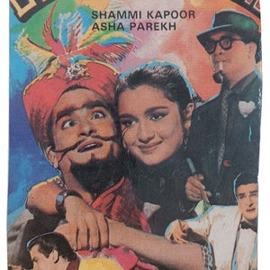Lobby card originale di un film indiano d'epoca - Manifesto cinematografico litografico classico, rari cimeli di Bollywood per collezionisti e amanti del cinema retrò
