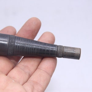 Vintage Metallic Clay Tobacco Pipe: Handcrafted Tribal Chillum, Rustic Decor