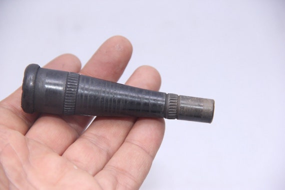 Vintage Metallic Polished Clay Tribal Tobacco Pipe– Handcrafted Chillum | Unique Collector’s Item | Rustic Decor for Enthusiasts and Display