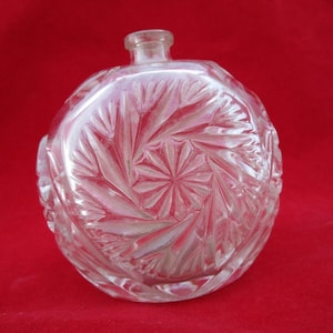 Vintage Hand Crafted Glass Perfume Bottle: Unique Retro Decor