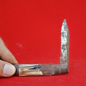 Vintage Hilt Iron Blade Folding Pocket Knife MOP Handle Unique Small Safety Knife Great Gift for Collectors and Outdoor Enthusiasts