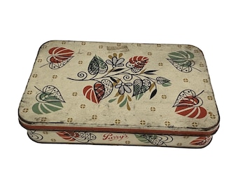 Vintage Parry's Confectionery Tin Box Madras India Betel Leaf Design Advertising Collectible