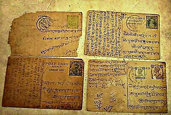 1900s British India Handwritten Postcard Set 4 Rare Vintage Postal Collectibles, Antique Correspondence Colonial-Era Ephemera for Historians