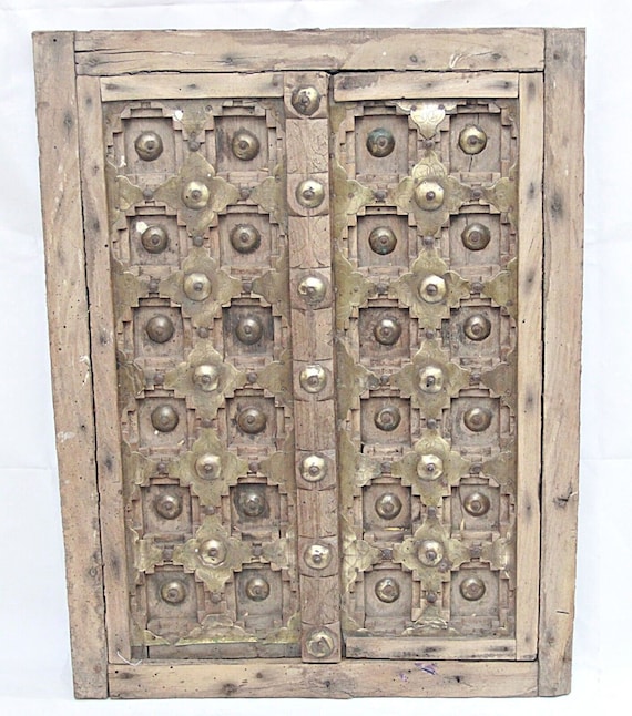 Vintage Wood & Brass Fixed Window Wall Hanging Unique Rustic Home Decor, Antique-Style Collectible for Enthusiasts of Timeless Craftsmanship