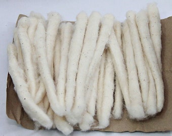 Algodón blanco natural Punis, fibra de khadi hilada a mano, rollos de mecha suave (100 g)
