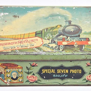 Vintage Special Seven Photo Snuff Tin: Litho Print Advertising Memorabilia
