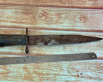 Vintage Forged Iron Kitchen Tool Knife Rustic Blade Traditional Collectible