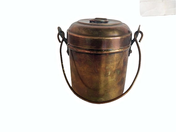 Rare Vintage Handcrafted Brass Oil Ghee Pot Small Decorative Collectible from India Artisan-Made Quality Perfect for Home or Kitchen Display