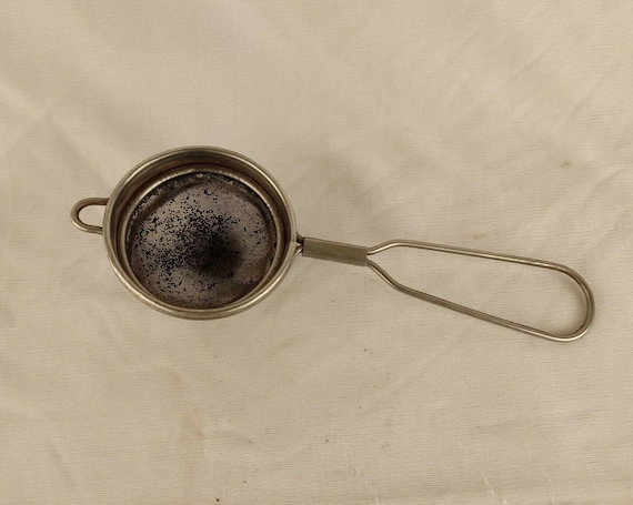 Rare Old Vintage Steel Tea/Coffee Filter– Handmade Unique Strainer, Traditional Indian Kitchen Utensil for Rustic Décor and Chai Enthusiasts