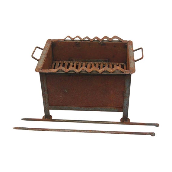 Handmade Iron Tandoor BBQ Grill | Traditional Indian Charcoal Cooking Stove | Outdoor Sigdi, Culinary Use Cooking Tool