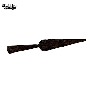Vintage Hand-Forged Iron Mughal Spear Head: Indian Weaponry Artifact