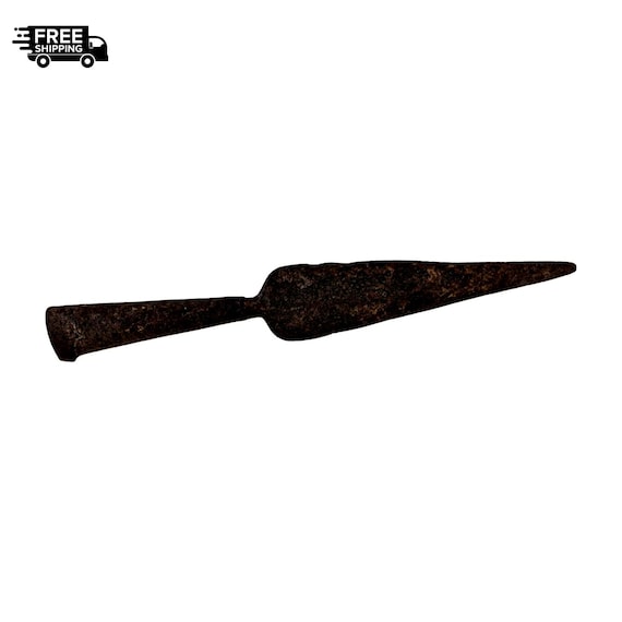 Vintage Iron Hand-Forged Mughal Spear Head – Lance/Dagger Point, Rare Indian Collectible, Historical Weaponry Artifact, Rustic Decor