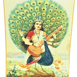 Raja Ravi Varma Lithograph Reprint: Indian Mythology Scene, Spiritual Wall Art