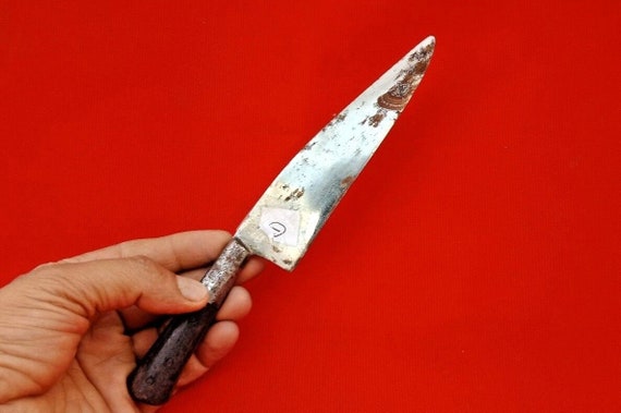 Authentic Vintage Pesh Kabz Khanjar Dagger– Hand-Forged Steel Blade & Horn Hilt from India Rare Collectible Knife Historical Weapon Artifact