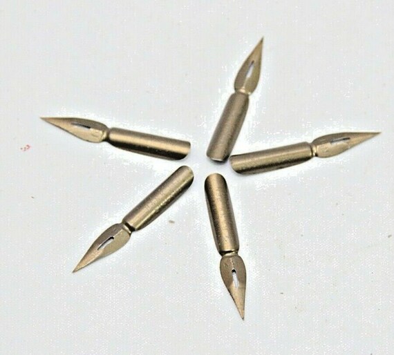 Collectible Hinks Wells & Co Vintage Bank Pen Nib Set - 5 Pcs No 1 England Ideal for Calligraphy Enthusiasts and Collectors