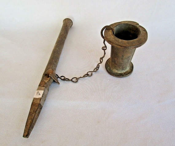 Vintage Cast Iron Mortar & Pestle– Rare Antique Apothecary Pharmacy Tool | Indian Medicine Grinder | Rustic Home Decor and Mid-Century Relic