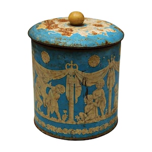 Vintage Angel Graphic Britannia Biscuit Tin: Rare Indian Collectible