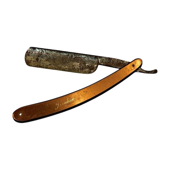 Vintage Empress of India Rattan Brand Straight Razor – 6.5/10" Rare Collectible | Classic Barber’s Tool | Rustic Shaving Memorabilia