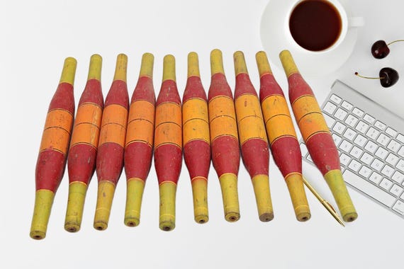 Rare Vintage Handmade Indian Rolling Pins, Colorful, Traditional Lacquer Painted Wooden Pins, Authentic Baking Tools, Ideal for Chapati