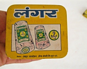 Cigarette Litho Box Bidi Tin, Langar Brand Vintage - Tabak-Sammlerstück, Retro-Dekor für Enthusiasten