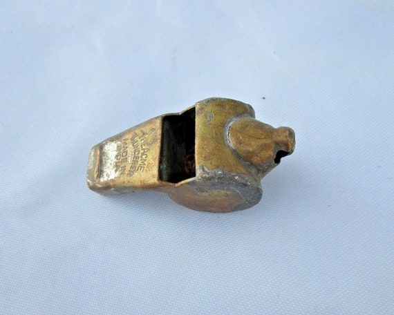 Vintage Brass Bus Conductor Whistle Antique Transportation Relic with Unique Sound, Rare Collectible for Enthusiasts, Perfect Nostalgic Gift