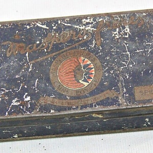 Scatola di latta vintage per sigarette Maspero Freres - Raro espositore pubblicitario retrò da collezione, 50 pezzi, per gli appassionati di cimeli del tabacco