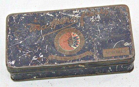 Vintage Maspero Freres Cigarettes Tin Box– Rare 50-Count Unique Collectible, Retro Advertisement Display for Tobacco Memorabilia Enthusiasts
