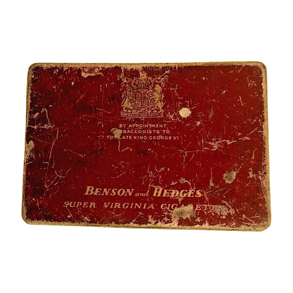 Benson & Hedges 1920s Tin Box – Vintage Collectible Storage Case, Unique Home Décor Enthusiast Gift