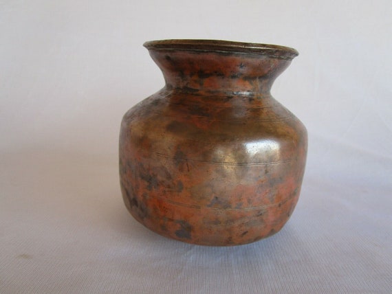 Copper Water Pot– Heavy Kalash Lota | Traditional Collectible Utensil | Timeless Rare 1900s Vintage Handmade Craftsmanship C2
