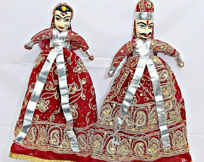 Inhloli Puppet Vintage Ramayana Sanskrit Puppets, King Kathputli Katputli Indian Dolls ...