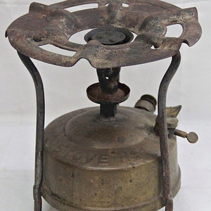 Vintage Brass & Iron Kerosene Stove: Traditional Indian Decor