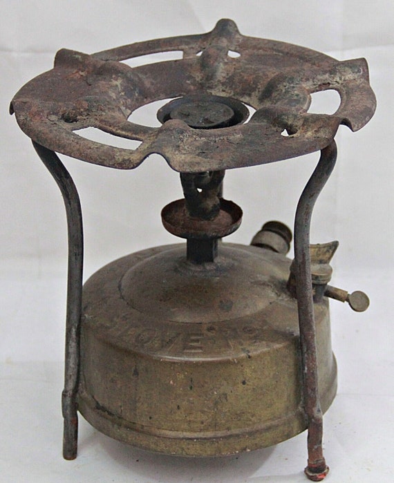 Old Vintage Brass and Iron Kerosene Pressure Stove – Unique Single Burner | Rare Traditional Indian Collectible | Rustic Home Decor Artifact