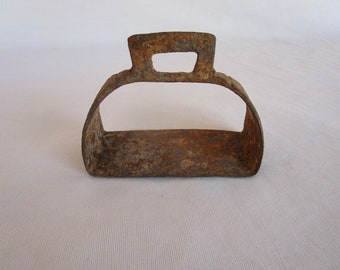 Vintage altes Eisen handgefertigtes einzigartiges Pferd Fuß Rest Pedal Steigbügel Indien 01