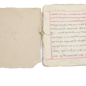 Mapa natal manuscrito antigo de 1919, horóscopo Samwat Janam Patri, manuscrito astrológico histórico, artefato vintage Janampatri