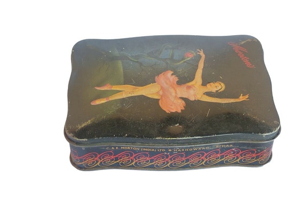 Vintage Princess Dancing Litho Print Tin Box – Rare C & E Morton Collectible | Decorative Tin Case | Nostalgic Advertising Artifact