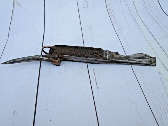 R.F.W 1963 Vintage Naval Knife– Marked Multi-Tool with Horn Handle | Rare Collectible Pocket Knife (3 Tools) | Military Antiques Memorabilia