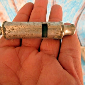 Vintage Brass Transport Conductor Whistle: Chrome Plated Collector&#39;s Item