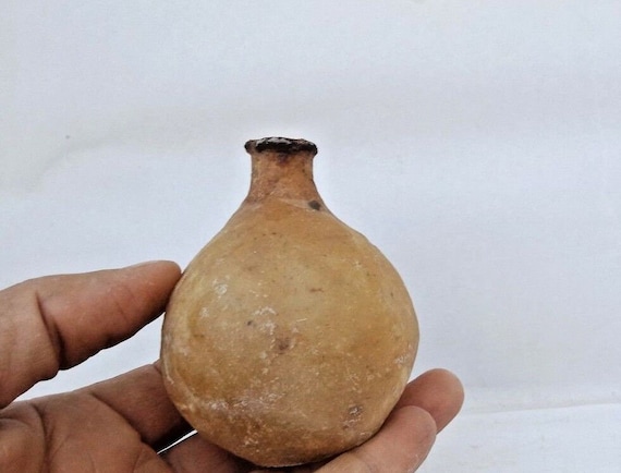 Old Vintage 1800's Camel Leather Scent Bottle | Antique Handmade Perfume Bottle | Unique Collectible | Early Period | Rare Decorative Piece