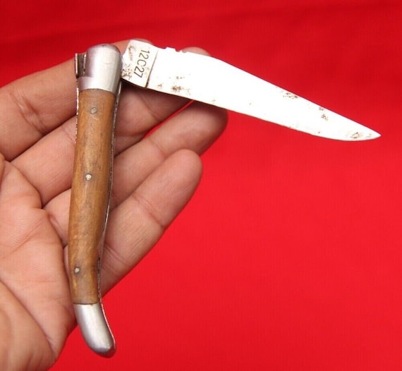 Laguiole Slipjoint Pocket Knife - Arto France, 12C27 Sandvik Steel Blade, Broom Wood Handle, Luxury Design, Collectible Tool