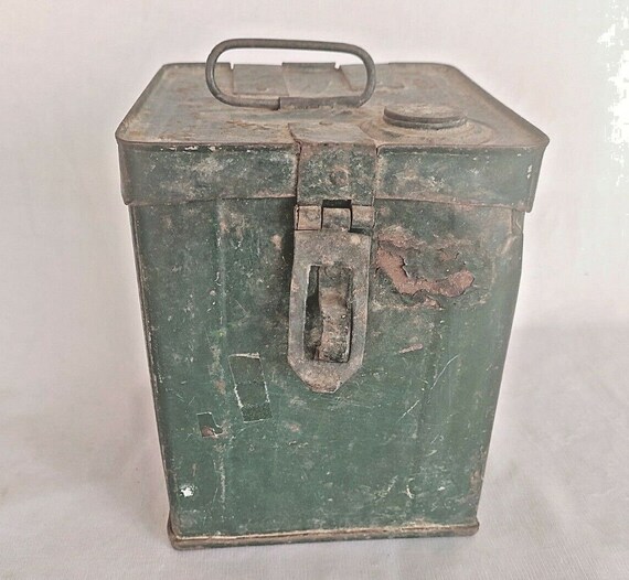 Rising Sun Oil Tin Box– Hand-Painted Vintage Advertising | Indian Collectible Decor | Retro Storage and Artistic Display Piece