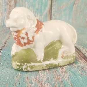 Vintage Ceramic Lion Figurine: Handmade Porcelain Statue, Home Decor